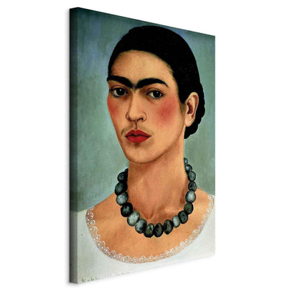 Leinwandbild - Frida Kahlo – Self-Portrait with Beaded Necklace