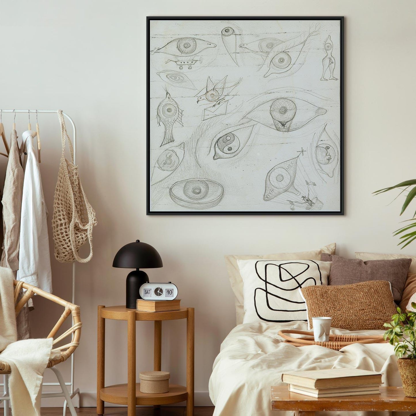 Leinwandbild - Frida Kahlo – Drawing of Eyes