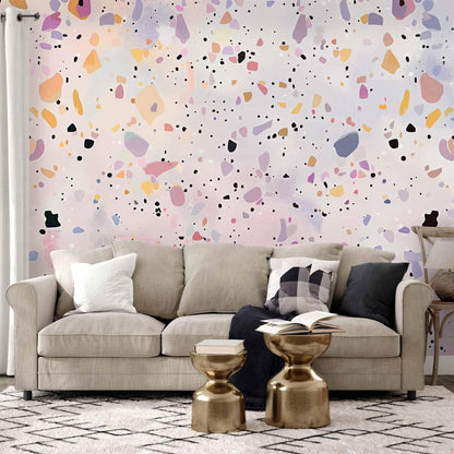 Fototapete - Terrazzo in Confetti Style Violet-Pink Colorful Pattern Artgeist
