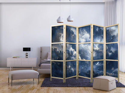 Japanischer Paravent - Astronomical Wonders: Clouds and Stars in Harmonious Combination Artgeist