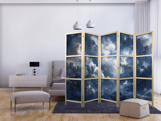 Japanischer Paravent - Astronomical Wonders: Clouds and Stars in Harmonious Combination Artgeist