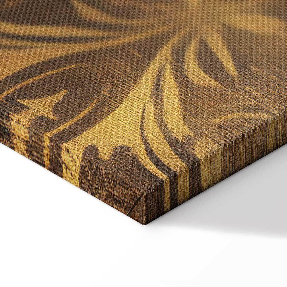 Leinwandbild - Baroque Ornaments in Patinated Gold and Browns: Retro Motif