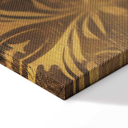 Leinwandbild - Baroque Ornaments in Patinated Gold and Browns: Retro Motif