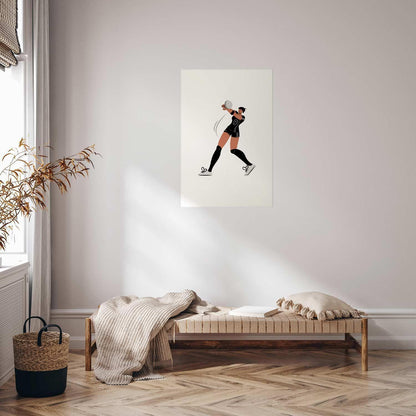 Poster - Illustration - Female Volleyball Team Player