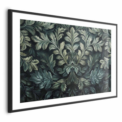 Poster - Victorian Leaves in Dark Greens Artgeist