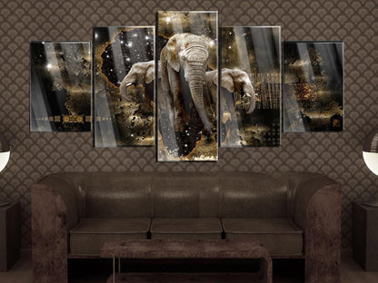 Acrylglasbild „Braune Elefanten“ – Majestätische Tierkunst für Ihr Zuhause