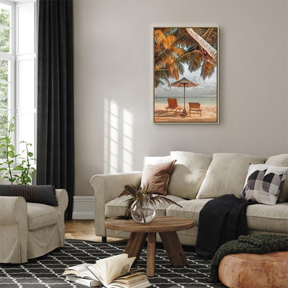 Leinwandbild - Palm Umbrella (1 Part) Vertical