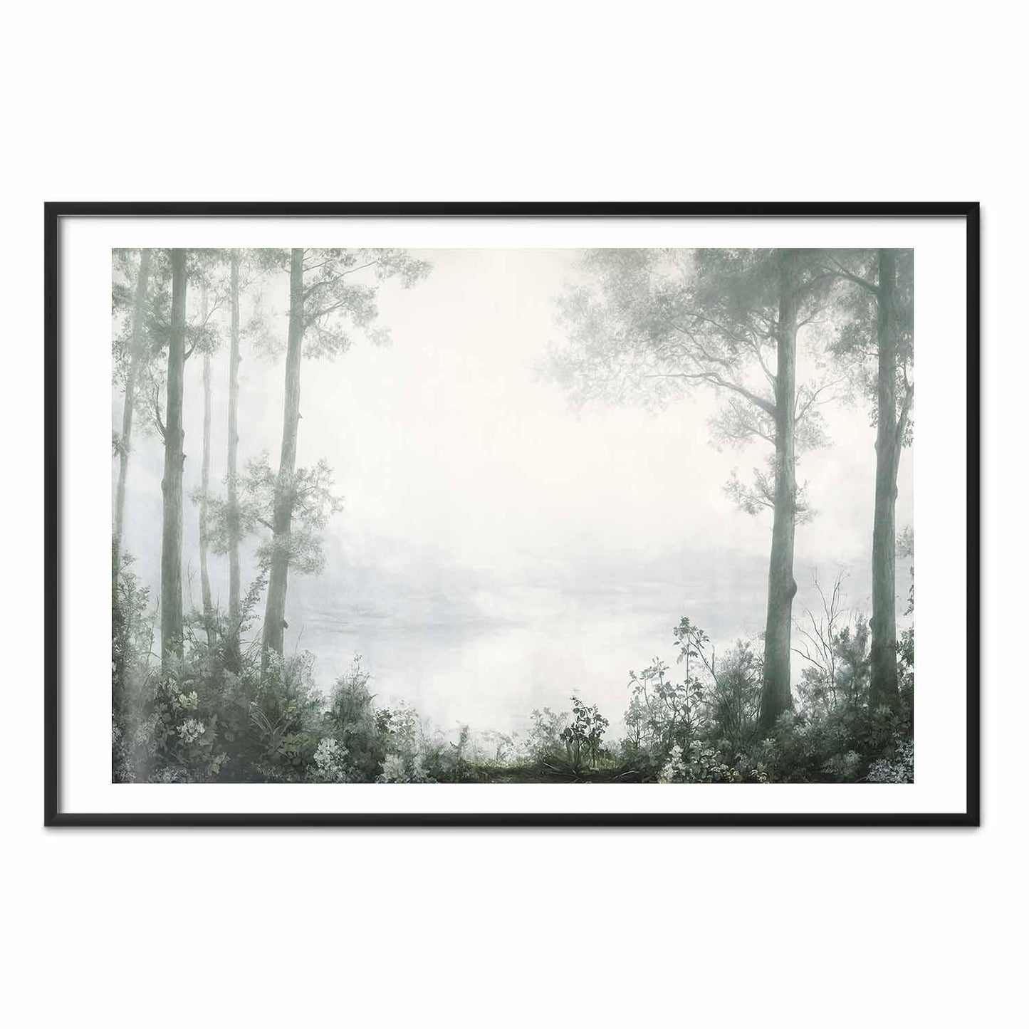 Poster - Forest and Pond in Patinated Green