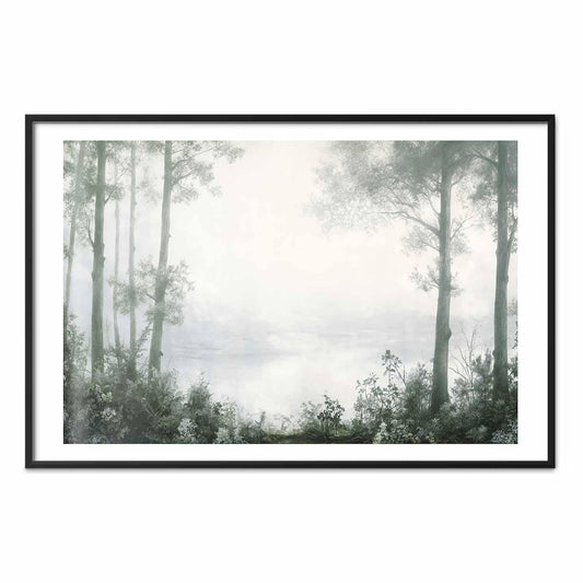 Poster - Forest and Pond in Patinated Green