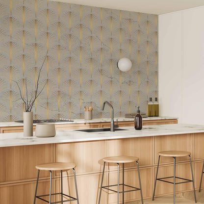 Fototapete - Linear Pattern With Gold