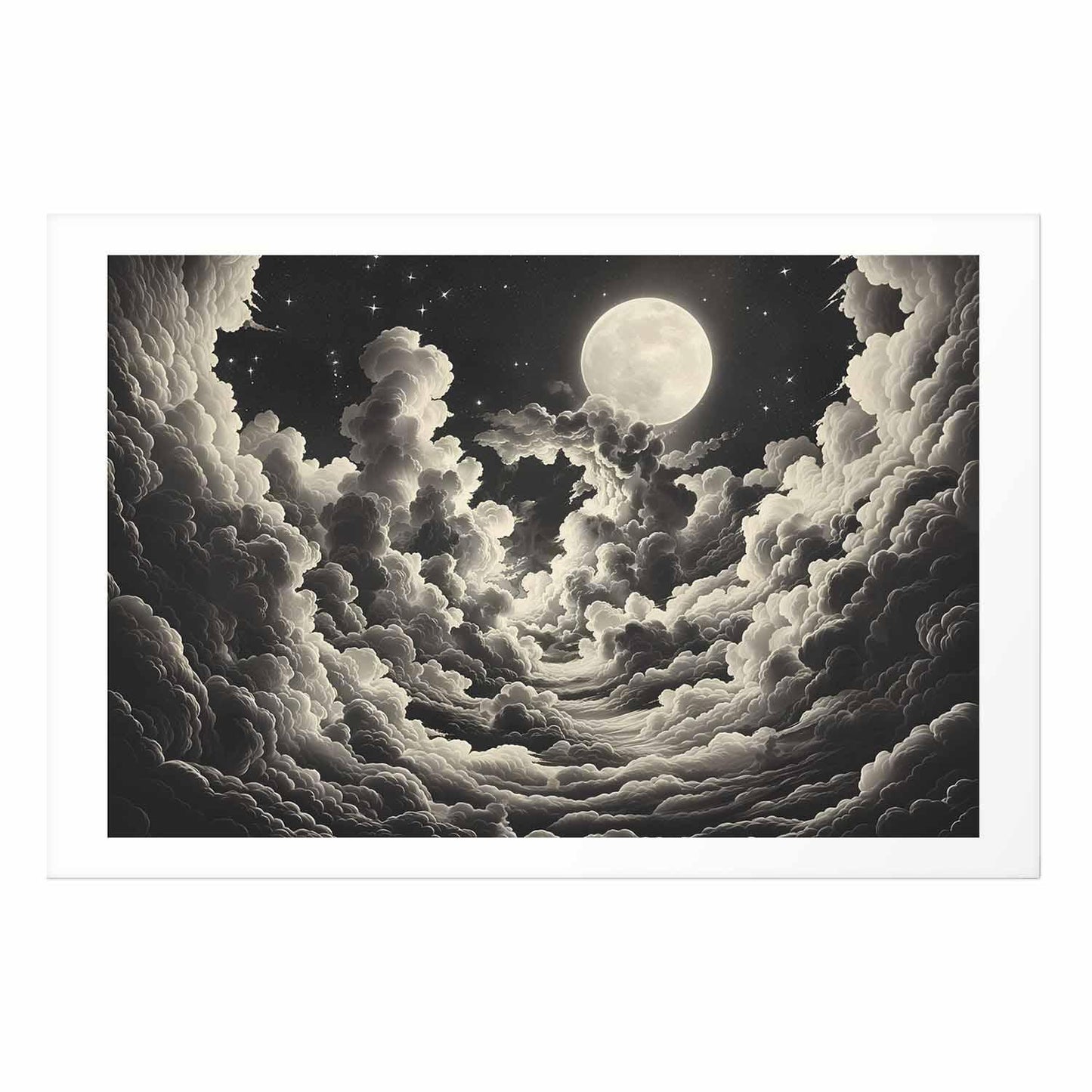 Poster - Moon and Stars Singing Among the Great Clouds