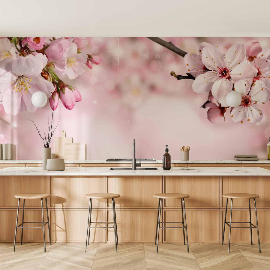 Fototapete „Frühlingshafte Kirschblüte“ – Zarte Blütenpracht für dein Zuhause sawelt.eu