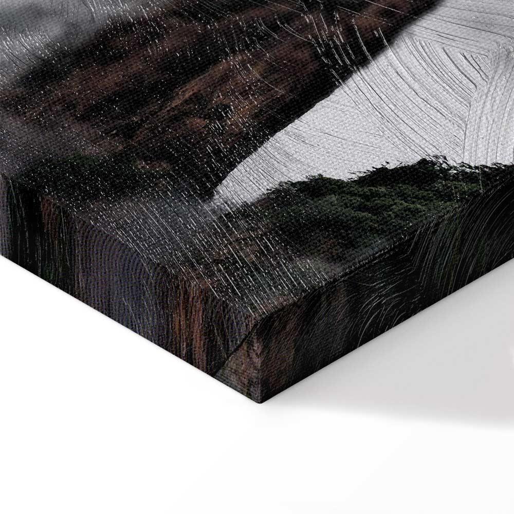 Leinwandbild - High Mountains in Mist (1-part) - Landscape of Clouds Amid Rocks