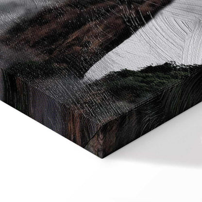 Leinwandbild - High Mountains in Mist (1-part) - Landscape of Clouds Amid Rocks