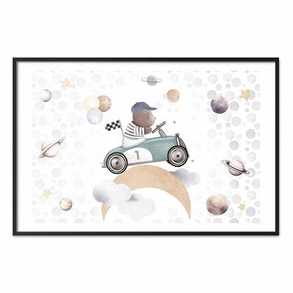 Poster - Bear in a Race Car