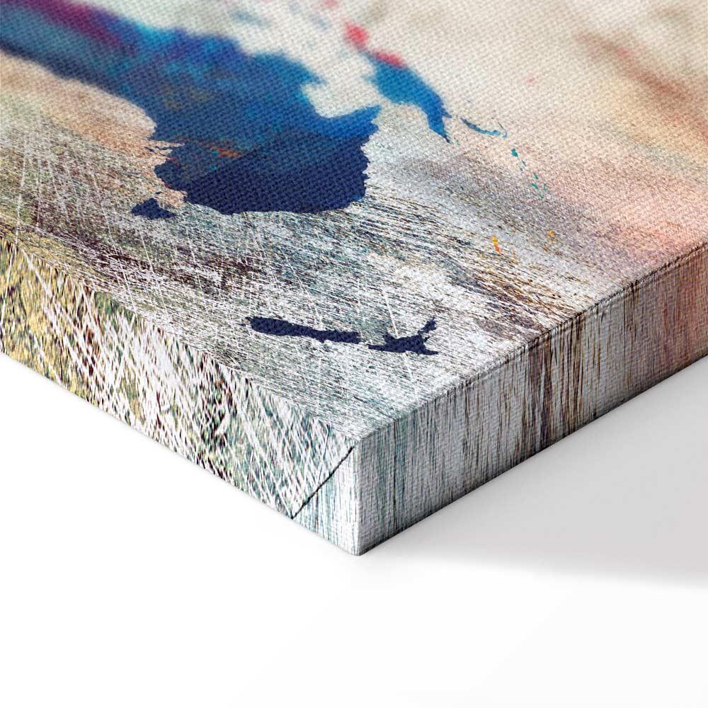 Leinwandbild - World Map: Cracked Wall