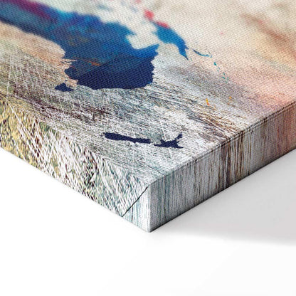 Leinwandbild - World Map: Cracked Wall