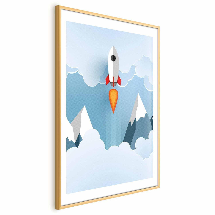 Poster - Rocket in the Clouds Artgeist