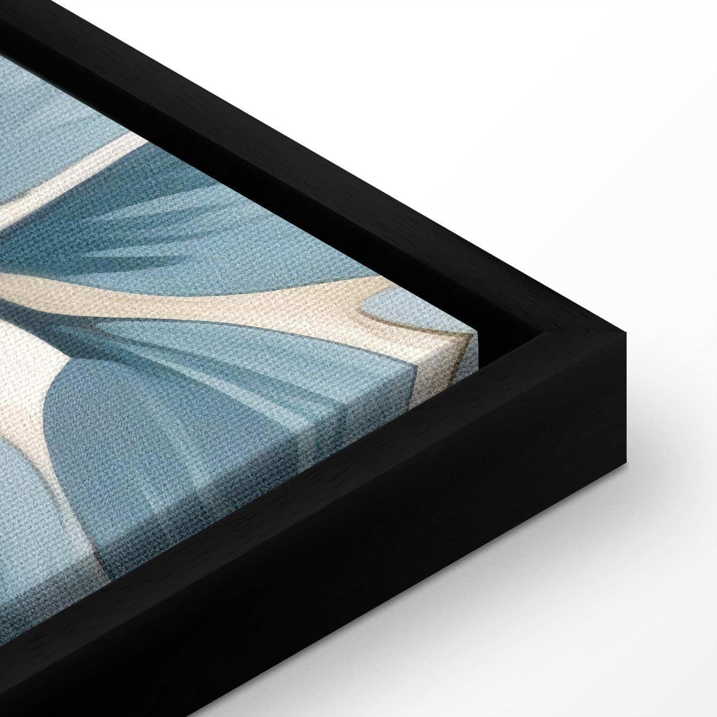 Leinwandbild - Turquoise Flowers in Retro Ambience Floristic Ornaments