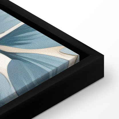 Leinwandbild - Turquoise Flowers in Retro Ambience Floristic Ornaments