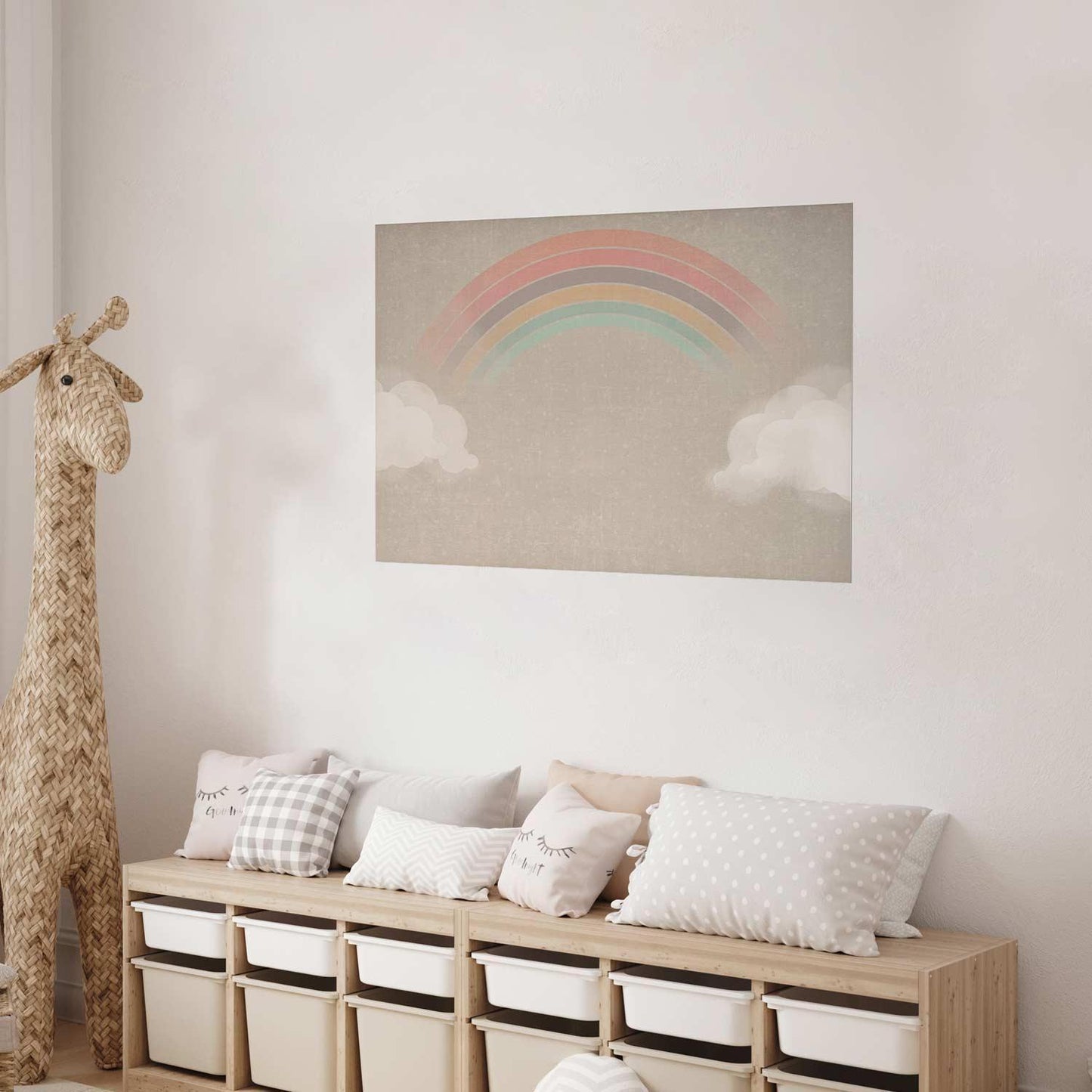Poster Regenbogen im Regen – Sanfte Farben, leise Magie