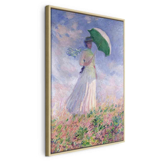 Leinwandbild - Woman with a Parasol, facing right Artgeist