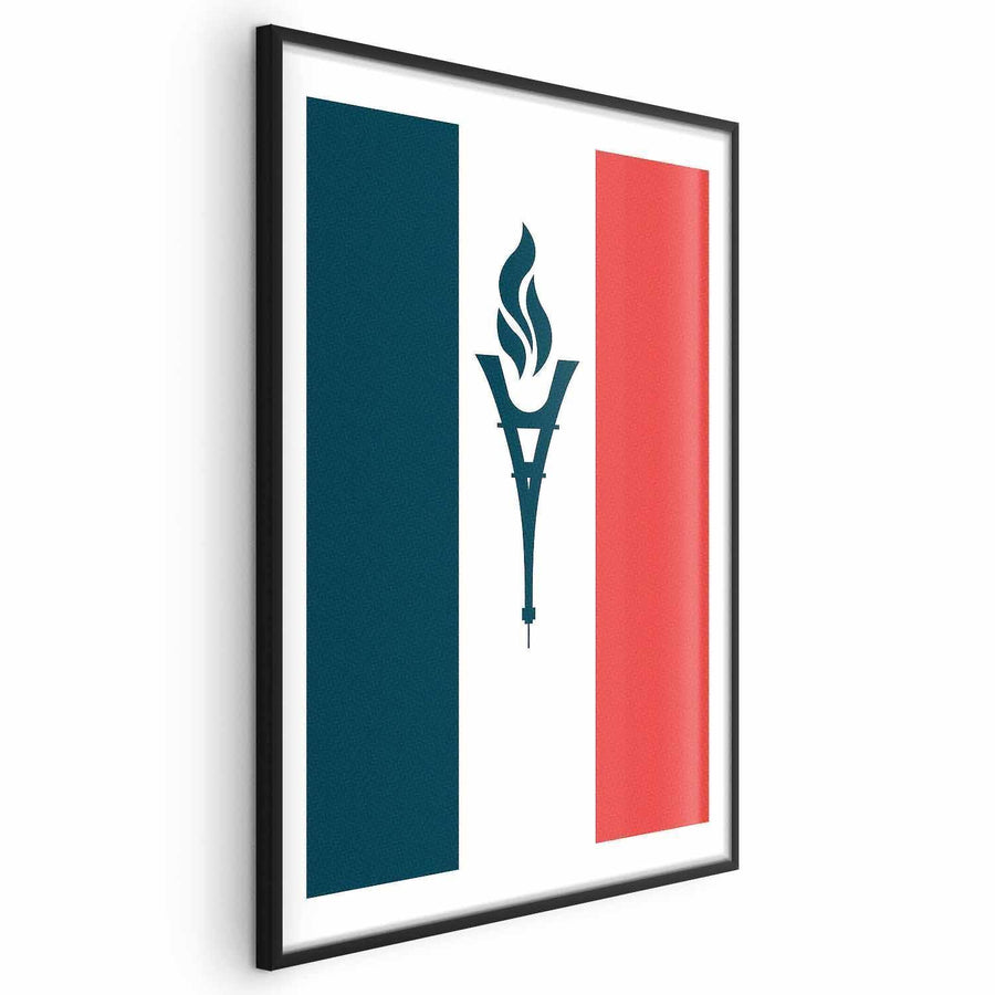 Poster - French Flag with a Torch Artgeist