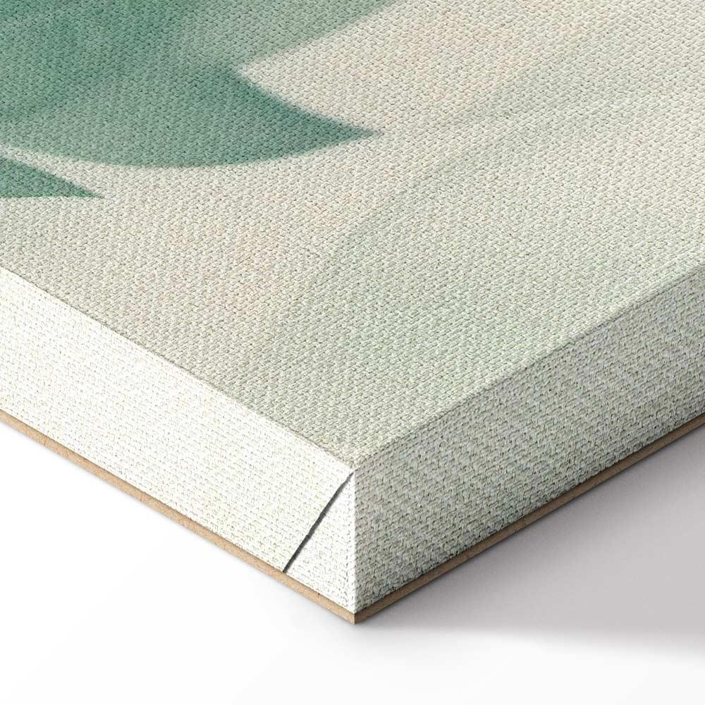 Leinwandbild - Watercolor Botanical Motif Delicate Green-Beige Leaves