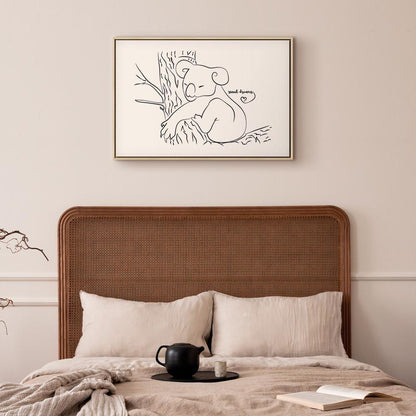 Leinwandbild - Quiet Charm of Nature (1-part) - Sleeping Koala in Black and White