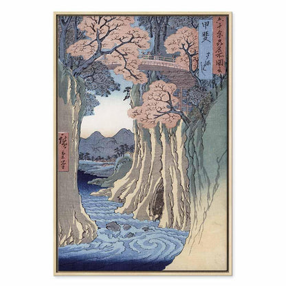 Leinwandbild - Utagawa Hiroshige – The monkey bridge in the Kai province
