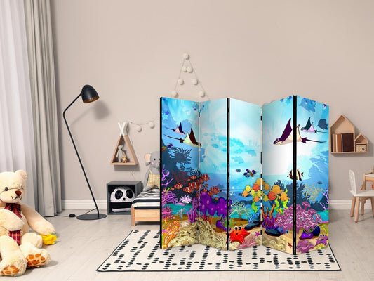 Paravent Bunte Fische – Raumteiler mit maritimem Design
