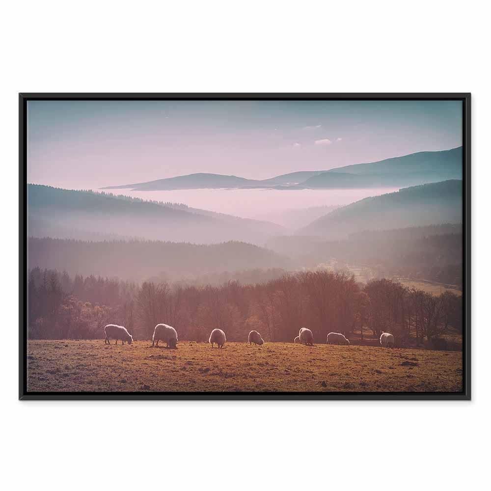 Leinwandbild - Sheep in Mountain Landscape (1-part) - Animals in Nature