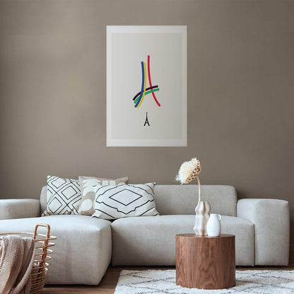 Poster - Eiffel Tower - Colored Graphic - Abstraction Artgeist