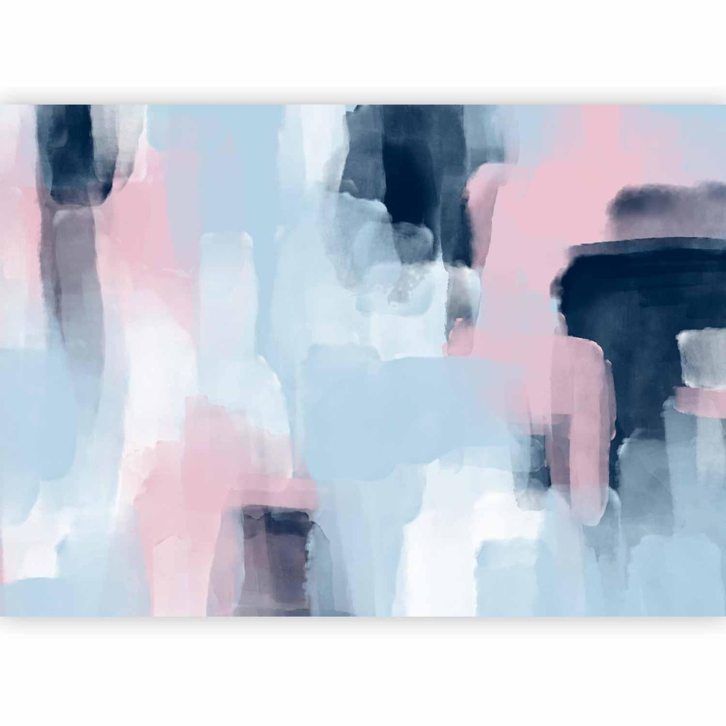 Fototapete - Harmonious colours - abstract with blue and pink shapes