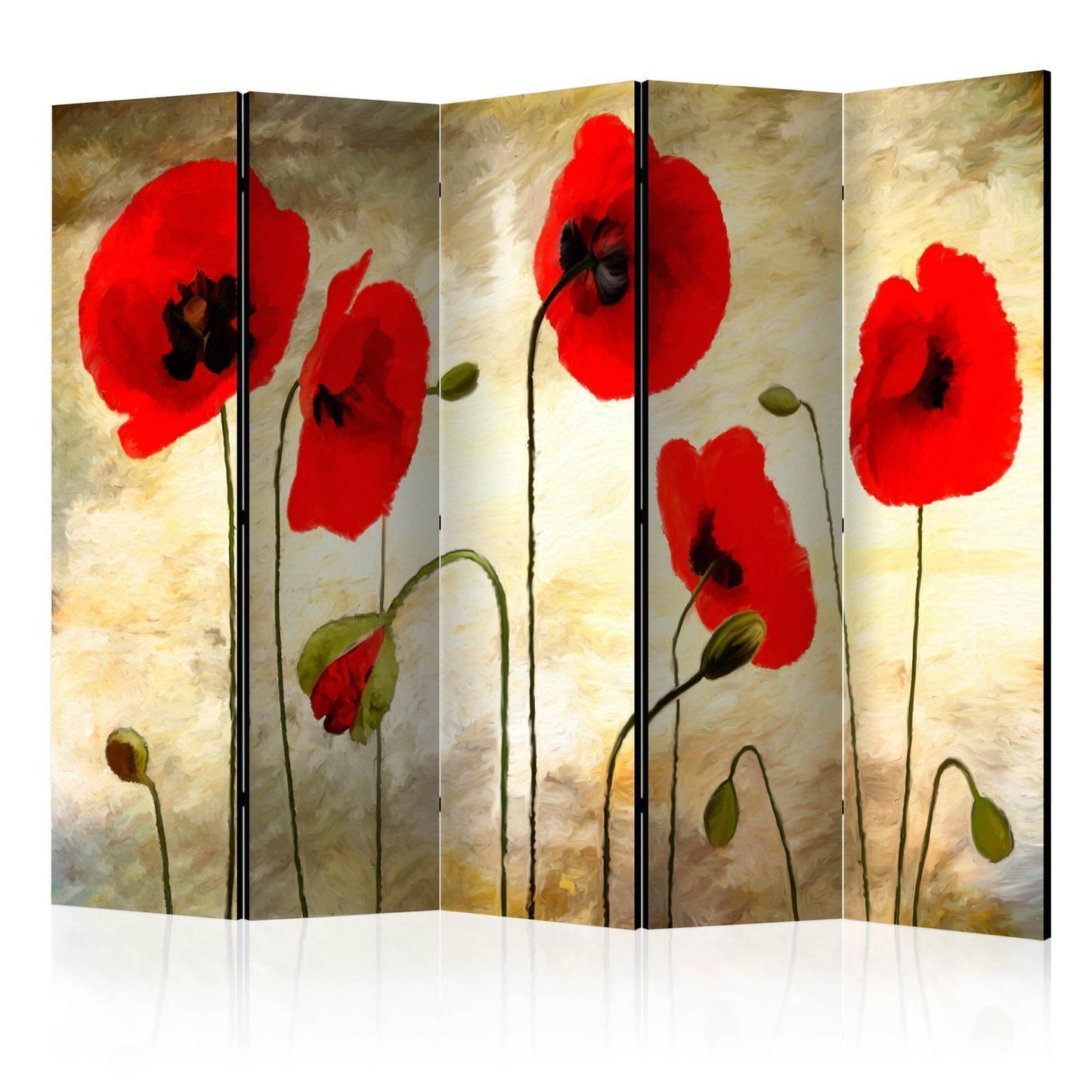 Paravent - Golden Field of Poppies II Artgeist