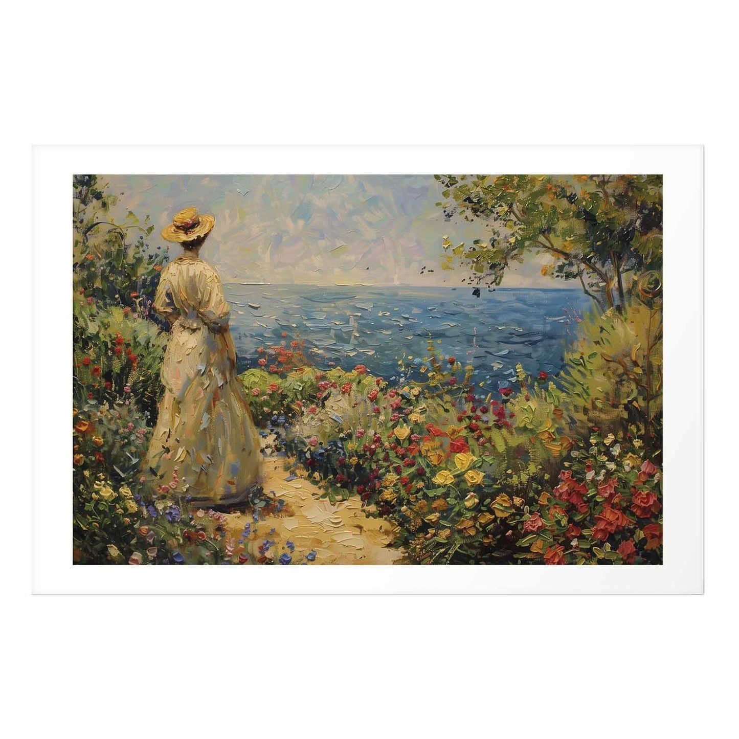 Poster - Nostalgic impression - a pensive woman contemplating