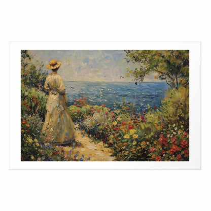 Poster - Nostalgic impression - a pensive woman contemplating