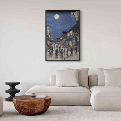 Leinwandbild - Utagawa Hiroshige – Night time view of Saruwaka Street