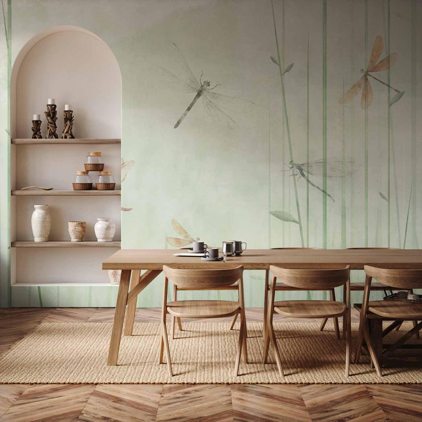 Fototapete - Dragonflies in the Meadow