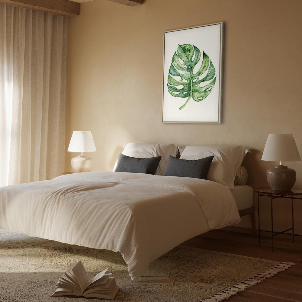 Leinwandbild - Watercolor Monstera (1 Part) Vertical