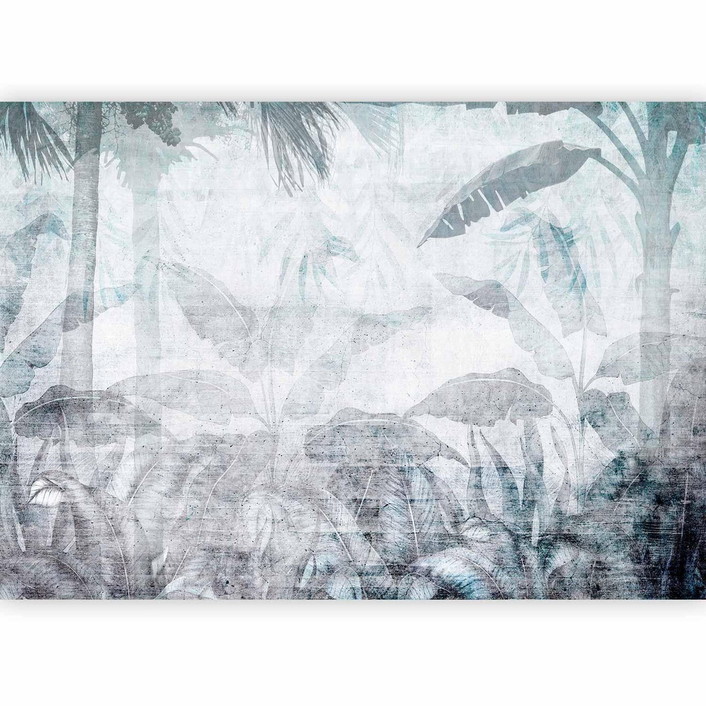 Fototapete - Vanishing jungle - landscape of exotic nature in blue tones Artgeist