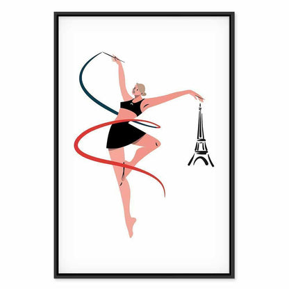 Leinwandbild - Rhythmic Gymnastics - Illustration of a Woman With a Ribbon