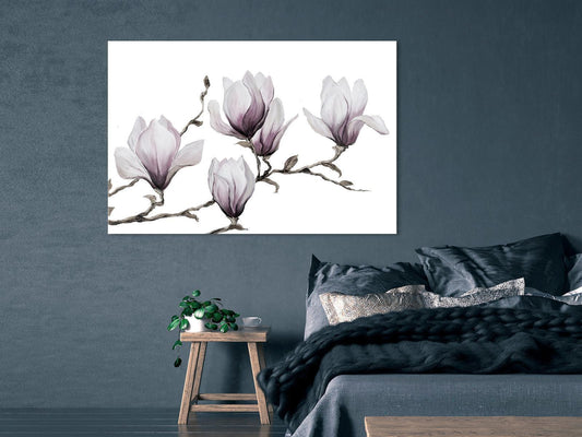 Leinwandbild - Painted Magnolias (1 Part) Wide Artgeist
