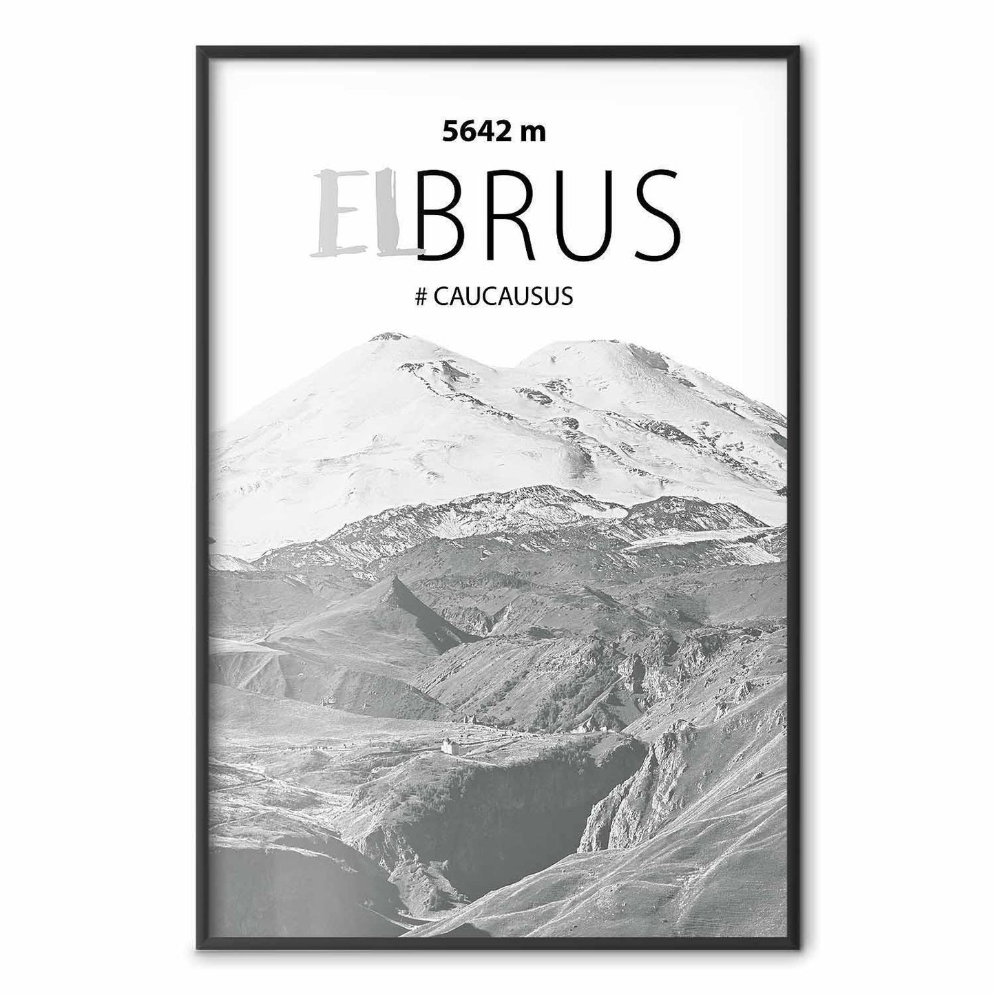 Poster - Majestic mountain peak Elbrus mountain crown mountain landscape