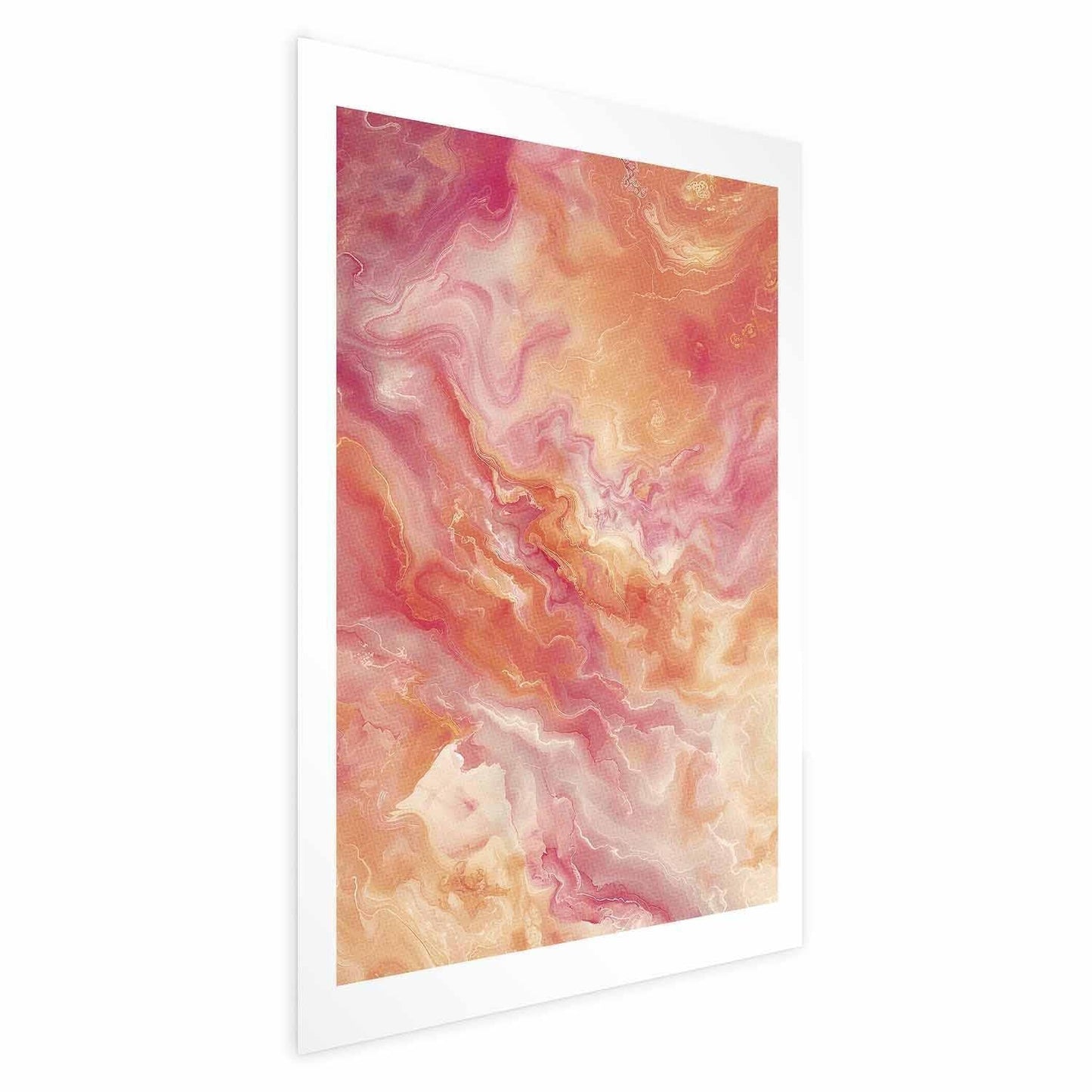 Poster - Fiery Colors - dynamic shapes in fire and pink tones Artgeist