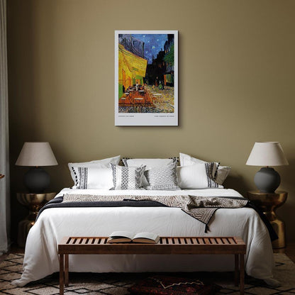 Leinwandbild - Cafe at Night (1 Part) Vertical