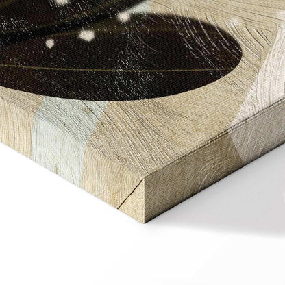 Leinwandbild - Rainbow and Sun Above - Birds in Subdued Colors Flying Among Clouds Above a Rainbow and Various Plants on a Light Background