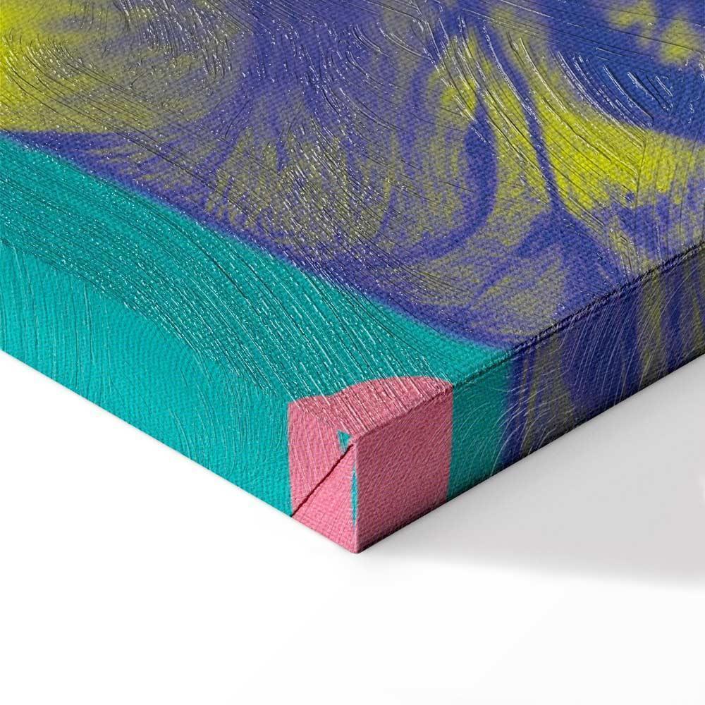 Leinwandbild - Colorful Tiger - Intense Colors of a Tiger Surrounded by Tropical Plants