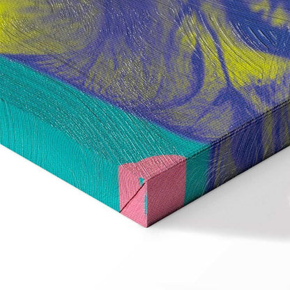 Leinwandbild - Colorful Tiger - Intense Colors of a Tiger Surrounded by Tropical Plants