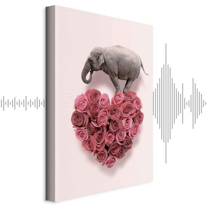 Leinwandbild - Elephant Lover (1-part) - Elephant Amid Pink Flowers